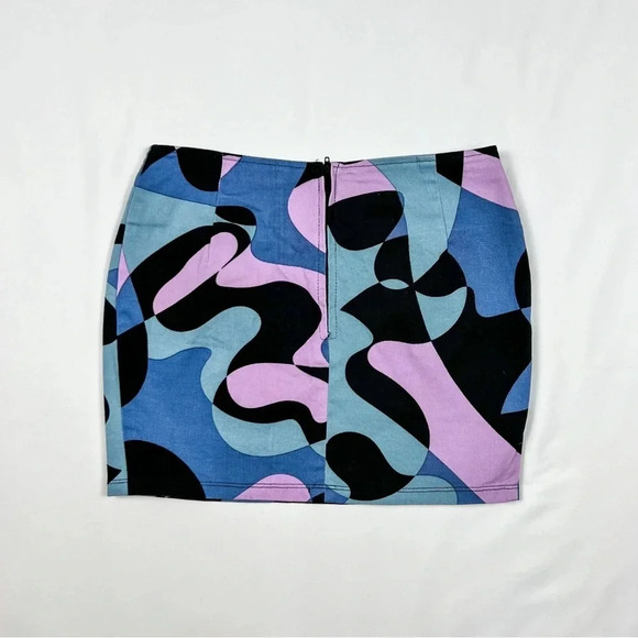 Motel Rocks Abstract Purple Ima Mini Skirt - Picture 2 of 8